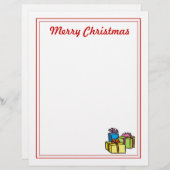 Kerstbriefpapier - prettige kerstcadeautjes (Voorkant / Achterkant)