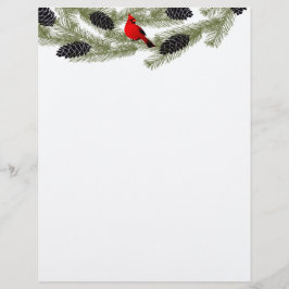Kerstbriefpapier - Rood kardinaal briefhoofd