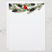Kerstbriefpapier - Rood kardinaal briefhoofd (Voorkant / Achterkant)