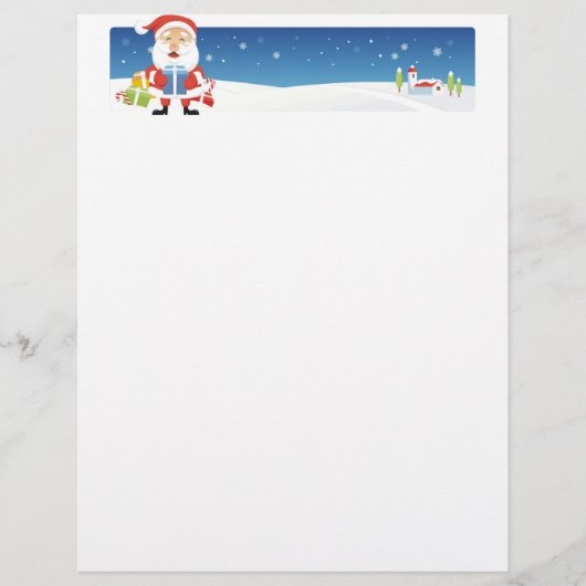 Kerstbriefpapier - Santa Banner (Voorkant)