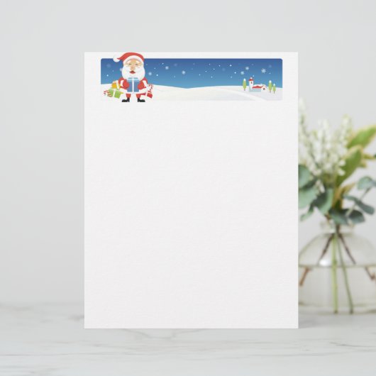 Kerstbriefpapier - Santa Banner (Staand voorkant)