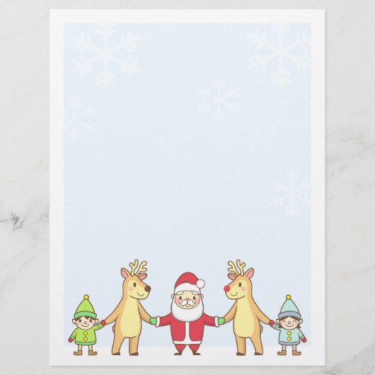 Kerstbriefpapier - Santa en Friends (Voorkant)