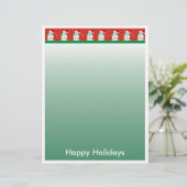 Kerstbriefpapier - Snowman-grens (Staand voorkant)