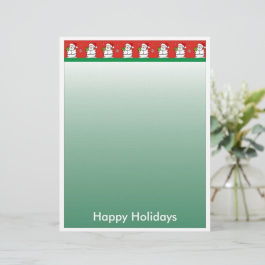 Kerstbriefpapier - Snowman-grens (Staand voorkant)