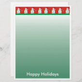 Kerstbriefpapier - Snowman-grens (Voorkant / Achterkant)