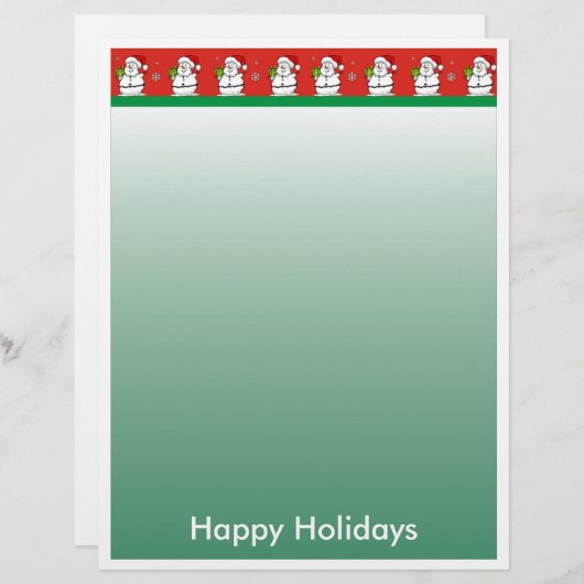 Kerstbriefpapier - Snowman-grens (Voorkant / Achterkant)