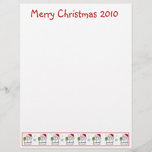 Kerstbriefpapier: Snowman Merry Kerstmis (Voorkant)