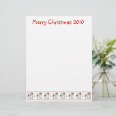 Kerstbriefpapier - Snowman Merry Kerstmis (Staand voorkant)