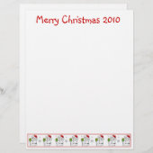 Kerstbriefpapier - Snowman Merry Kerstmis (Voorkant / Achterkant)