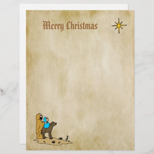 Kerstbriefpapier - Ster van Bethlehem (Voorkant / Achterkant)