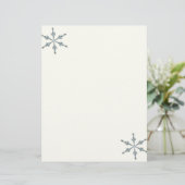 Kerstbriefpapier - twee sneeuwvlokken (Staand voorkant)