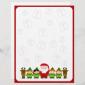 Kerstbriefpapier voor Kerstmis, voor Elves en voor (Voorkant / Achterkant)