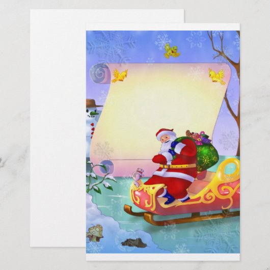 Kerstbriefpapier voor kinderen briefpapier (Voorkant / Achterkant)