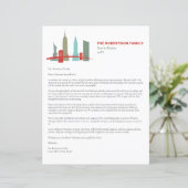 Kerstbriefsjabloon New York Skyline Vakantie (Staand voorkant)
