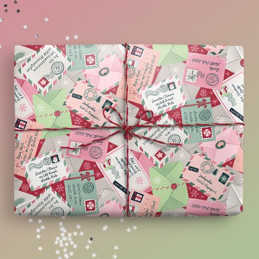 Kerstbrieven aan de Kerstman van over de hele were Cadeaupapier