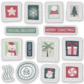 Kerstbrieven naar Santa Stamps Sticker Sheet (Voorkant)