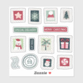 Kerstbrieven naar Santa Stamps Sticker Sheet (Vel)