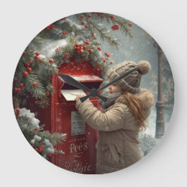 Kerstbrievenbus charmante feestelijke winterdecora grote klok