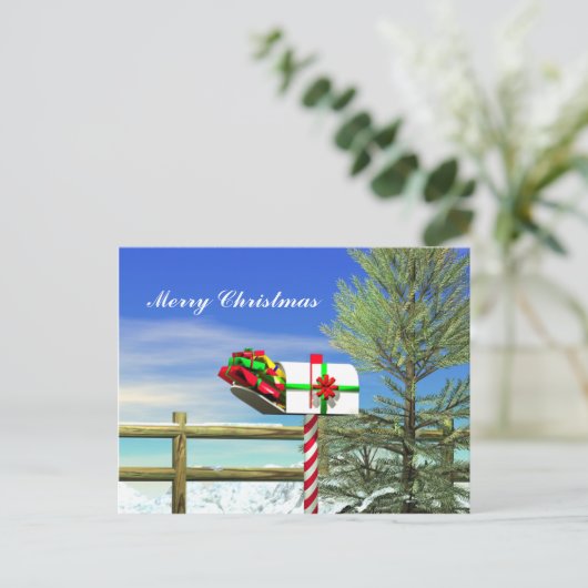 Kerstbrievenbus Feestdagenkaart (Staand voorkant)