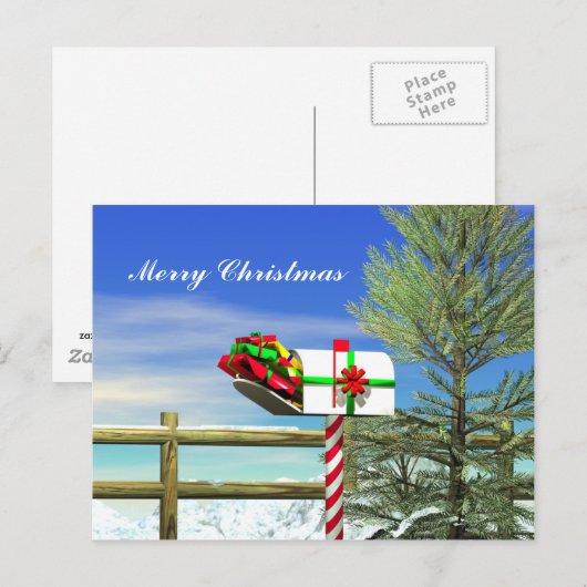 Kerstbrievenbus Feestdagenkaart (Voorkant / Achterkant)