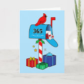 Kerstbrievenbus met kardinaal en Pakketten Kaart (Voorkant)