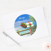 Kerstbrievenbus Ronde Sticker (Envelop)