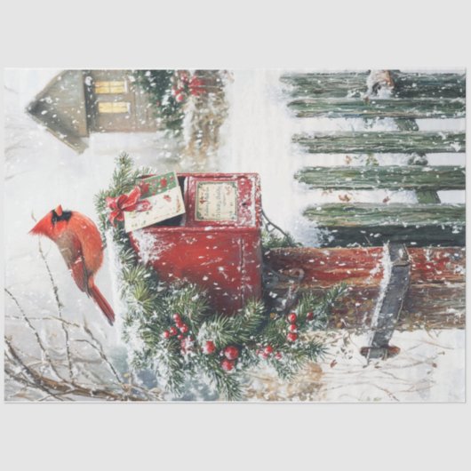 Kerstbrievenbus Tissuepapier (Voorkant)