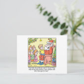 Kerstbril over Santas New Cartoon Feestdagenkaart (Staand voorkant)
