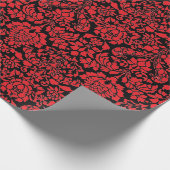 Kerstbrocade Dark Red Cadeaupapier (Hoek)
