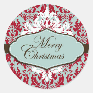 Kerstbrocade Retro Sticker