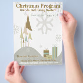 Kerstbrochure met bruin en tan Retro Flyer (Hand)