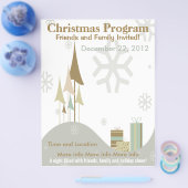 Kerstbrochure met bruin en tan Retro Flyer (Enkel)