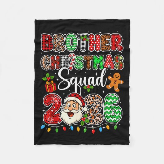 Kerstbroeder Crew 2026 Luipaard Grappige Kerstman  Fleece Deken (Voorkant)