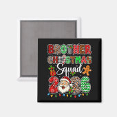 Kerstbroeder Crew 2026 Luipaard Grappige Kerstman Magneet (Voorkant / Achterkant)