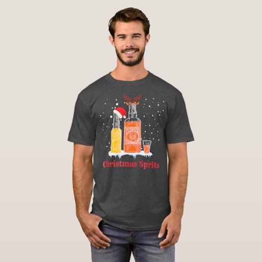Kerstbroeken Funny Drink T-shirt (Voorkant volledig)