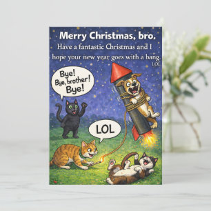 Kerstbroer, hopelijk gaat je nieuwjaar met een kna feestdagenkaart