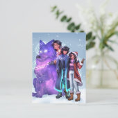 Kerstbroertjes en -zusjes briefkaart (Staand voorkant)