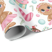 kerstbrood Cookie Girl Snoep & Cupcakes Cadeaupapier (Rol Hoek)