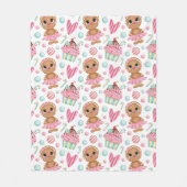 kerstbrood Cookie Girl Snoep & Cupcakes Fleece Deken (Voorkant)