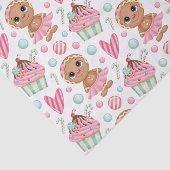 kerstbrood Cookie Girl Snoep & Cupcakes Tissuepapier (Detail)