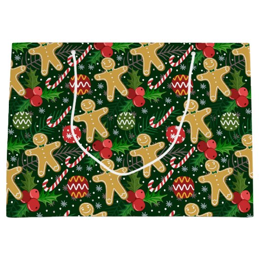 kerstbrood Cookies Cookies Gift Bag Groot Cadeauzakje (Voorkant)