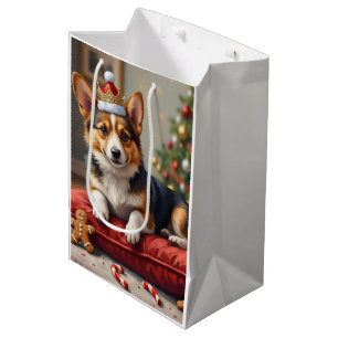 Kerstbrood Corgi-hond met Sinterklaaskroon Kunst Medium Cadeauzakje