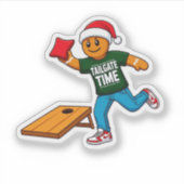 Kerstbrood Cornhole Kerst Sport Vakantie Sticker (Voorkant)