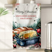 Kerstbrood en boter gepersonaliseerd theedoek
