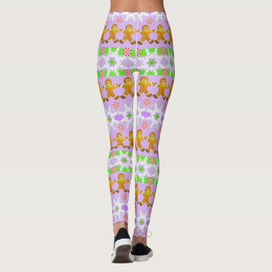 Kerstbrood en Snowflake Patroon Leggings (Achterkant)