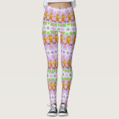 Kerstbrood en Snowflake Patroon Leggings (Voorkant)