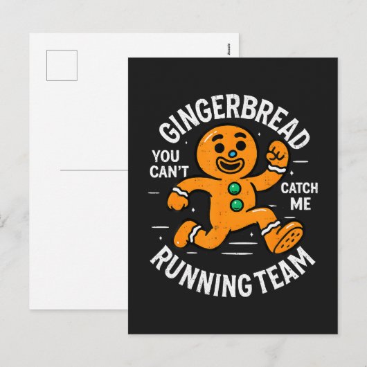 Kerstbrood Hardloop Team Feestdagenkaart (Voorkant / Achterkant)