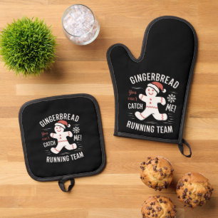 Kerstbrood Hardloop Team Kerst Humor Ovenwant & Pannenlap Set