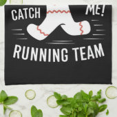 Kerstbrood Hardloop Team Kerst Humor Theedoek (Gevouwen)