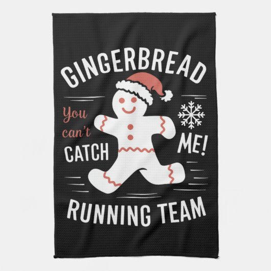 Kerstbrood Hardloop Team Kerst Humor Theedoek (Verticaal)